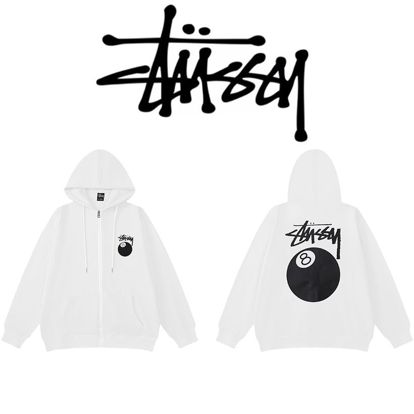 stussy ロングスリーブ フーデッドジップスウェットシャツ