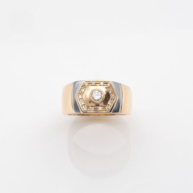 K18/Pt900 ダイヤモンドリング D/0.30ct 18号 約13.3g ゴールド 