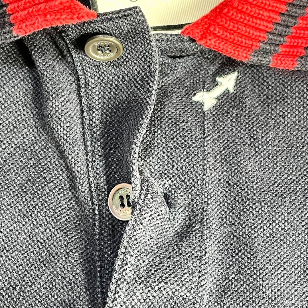 グッチ GUCCI ポロシャツ 刺繍 ネイビー スネーク レディース