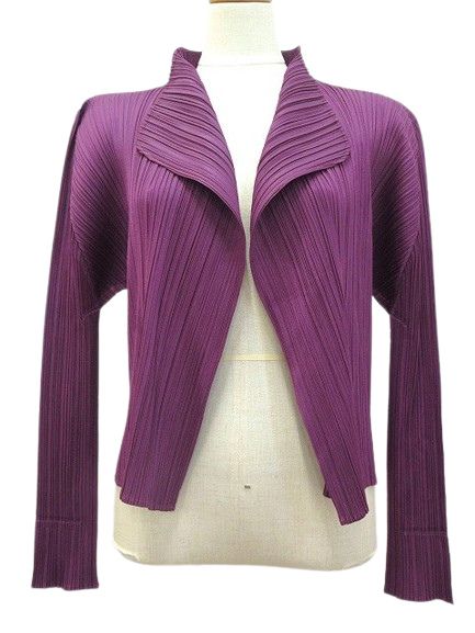 プリーツプリーズ PLEATS PLEASE カーディガン 配送 3 パープル 紫