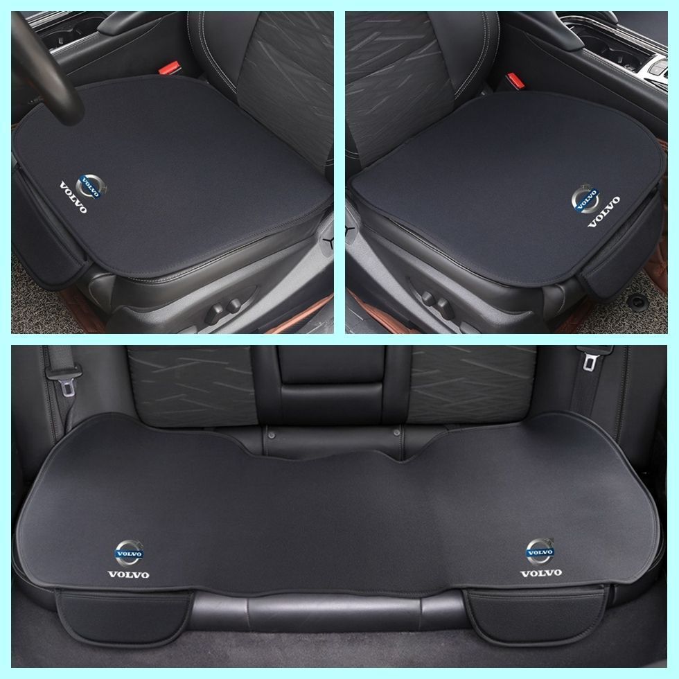 新品！ボルボ VOLVO ロゴ入り 車用 シートカバー シートクッション カーシートカバー 座布団滑り止め 前座席用2枚+後部座席用1枚   ブラック S60 S90 XC90 V40 V60 V70 XC40 XC60 S80 V90