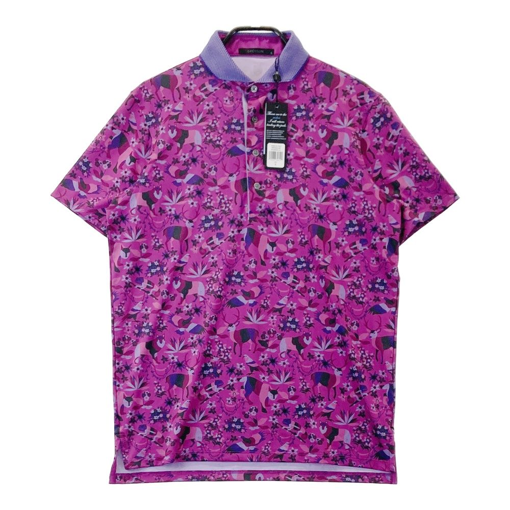 サイズ S GREYSON グレイソン MSP24K33 半袖ポロシャツ ANIMALES パープル系 240101516874 ゴルフウェア メンズ ストスト