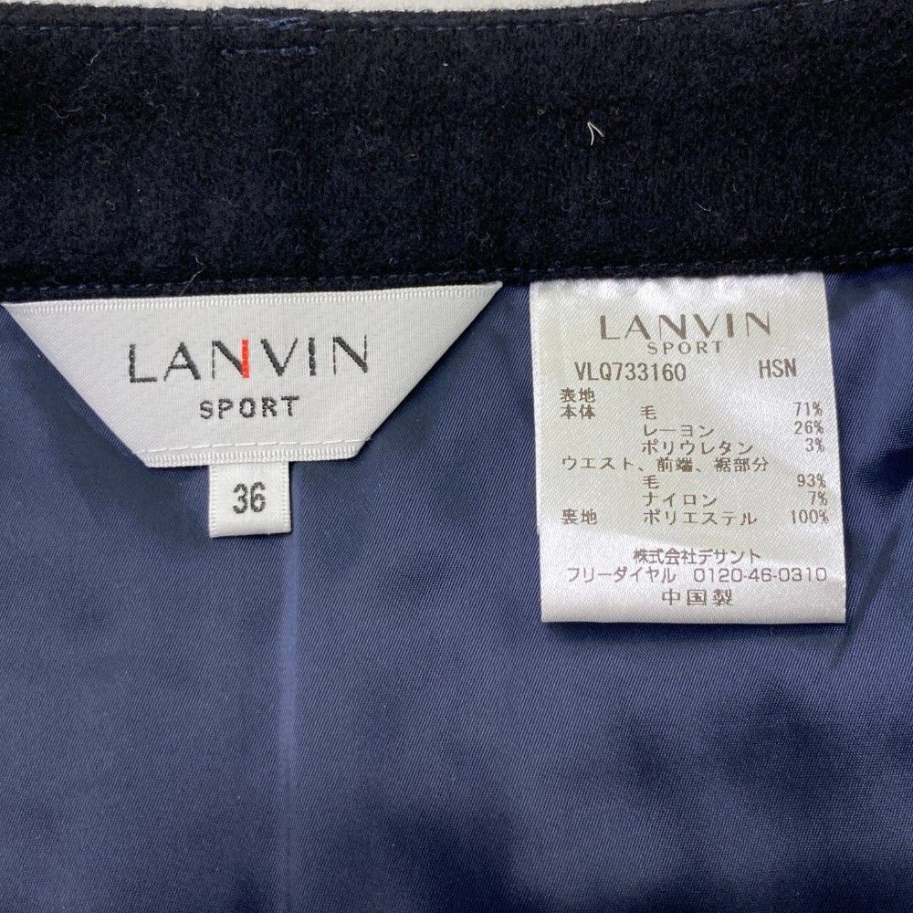 サイズ：36 LANVIN SPORT ランバン スポール  ウール混 ストレッチスカート 総柄 ブラウン系 [240101276472]# ゴルフウェア レディース ストスト