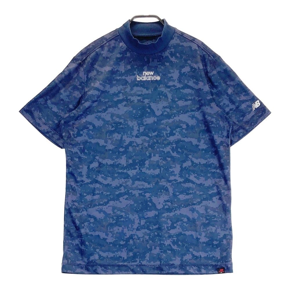 サイズ 6 NEW BALANCE GOLF ニューバランス モックネック 半袖Tシャツ 総柄 ネイビー系 240101439784 ゴルフウェア メンズ ストスト