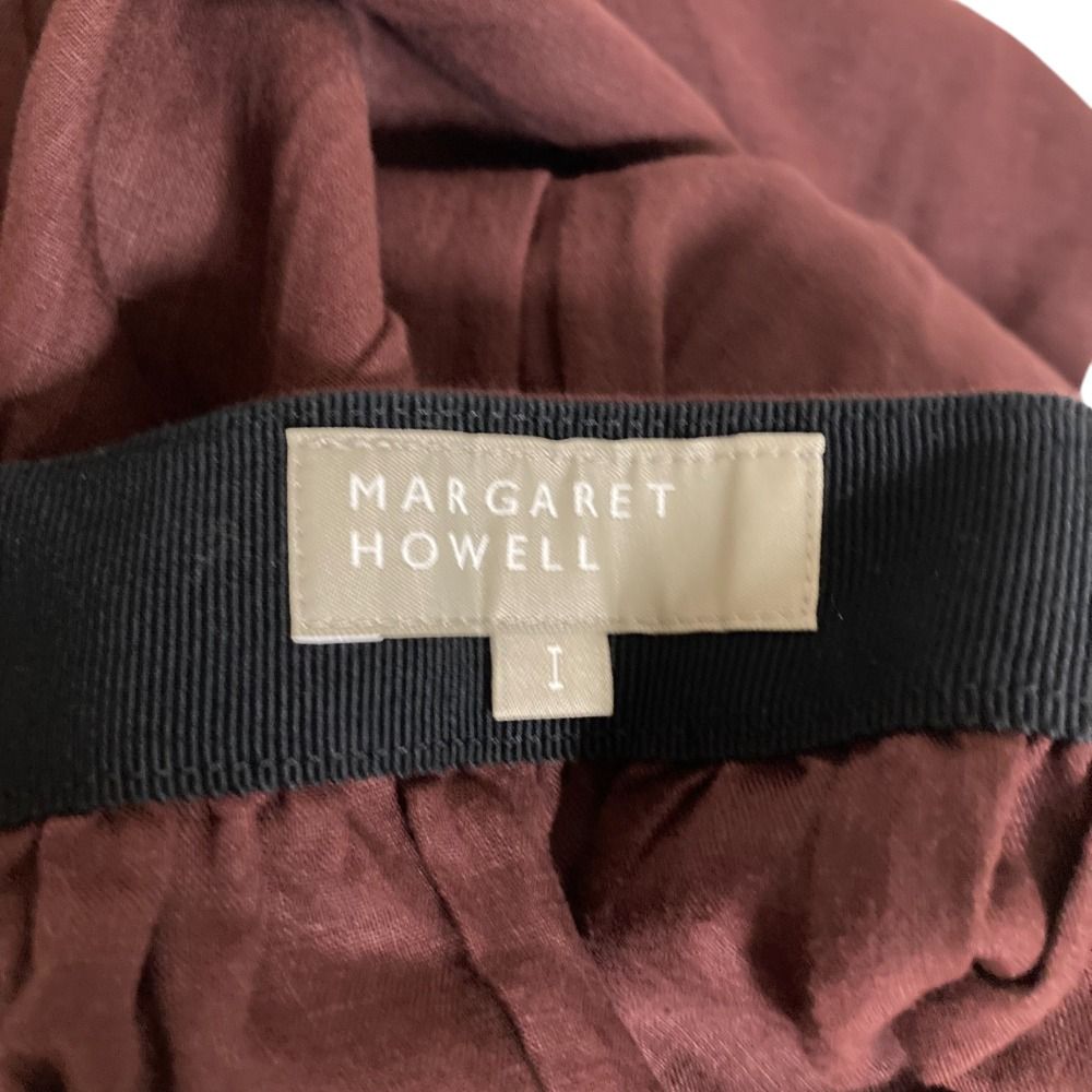 美品◆MARGARET HOWELL◆ フレアースカート　1サイズ　ダークグレー マーガレットハウエル MARGARET HOWELL フレアスカート ミモレ