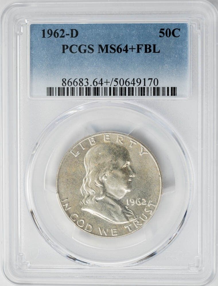 1962-D Franklin Half 50c MS64 FBL PCGS 949493-2