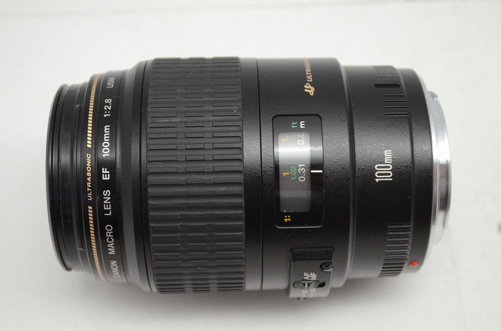  Canon キヤノン EF 100 mm F 2.8 MACRO USM フルサイズ 単焦点レンズ フード付 251008 p レンズ(単焦点) カメラ