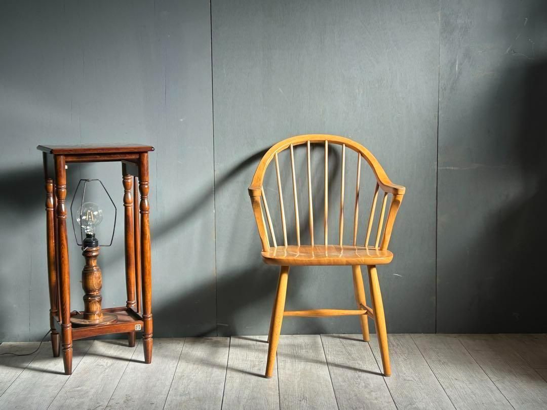 希少　赤ロゴ　飛騨産業　カウホーンチェア　フープバックチェア　アームチェア　SZ 希少 赤ロゴ 飛騨産業 カウホーンチェア フープバックチェア アーム