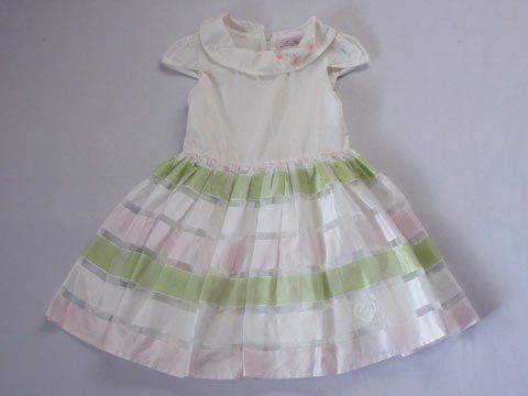 ミスブルマリン miss blumarine マメール アウトレット 子供服 女の子 8歳 約 120cm 半袖 フォーマル ドレス ワンピース 白 パステル 結婚式 パーティー 発表会 春 夏 秋 冬 ★4 ガールズ キッズ 【】 ユーズド