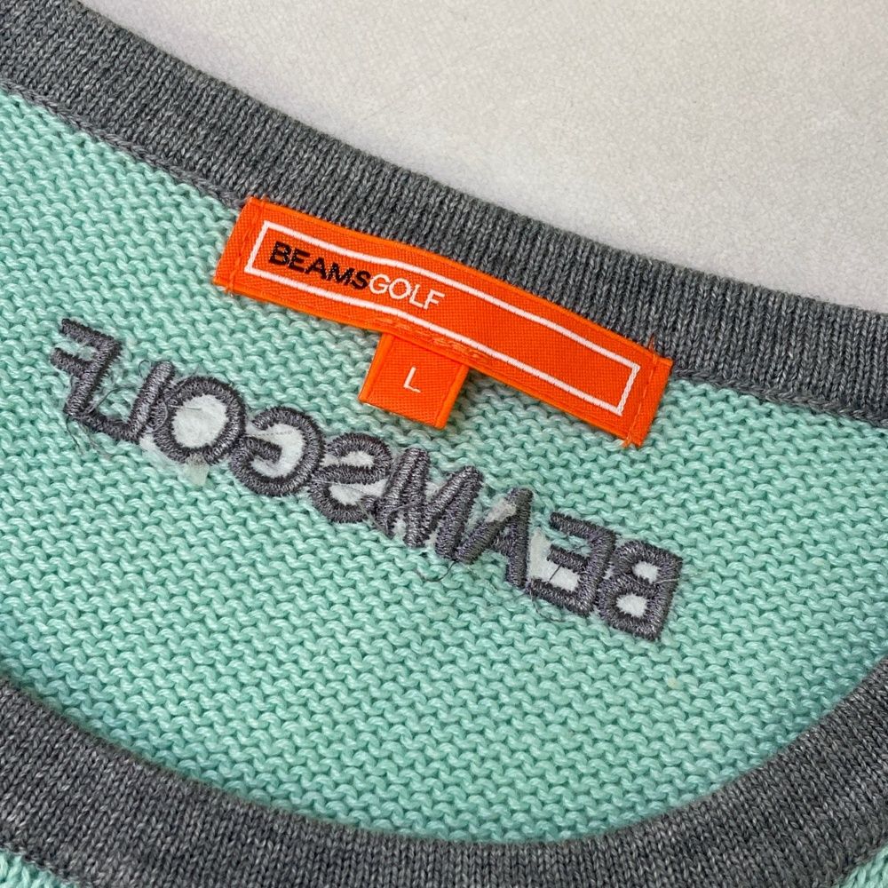 サイズ：L BEAMS GOLF ビームスゴルフ ニットベスト グリーン系