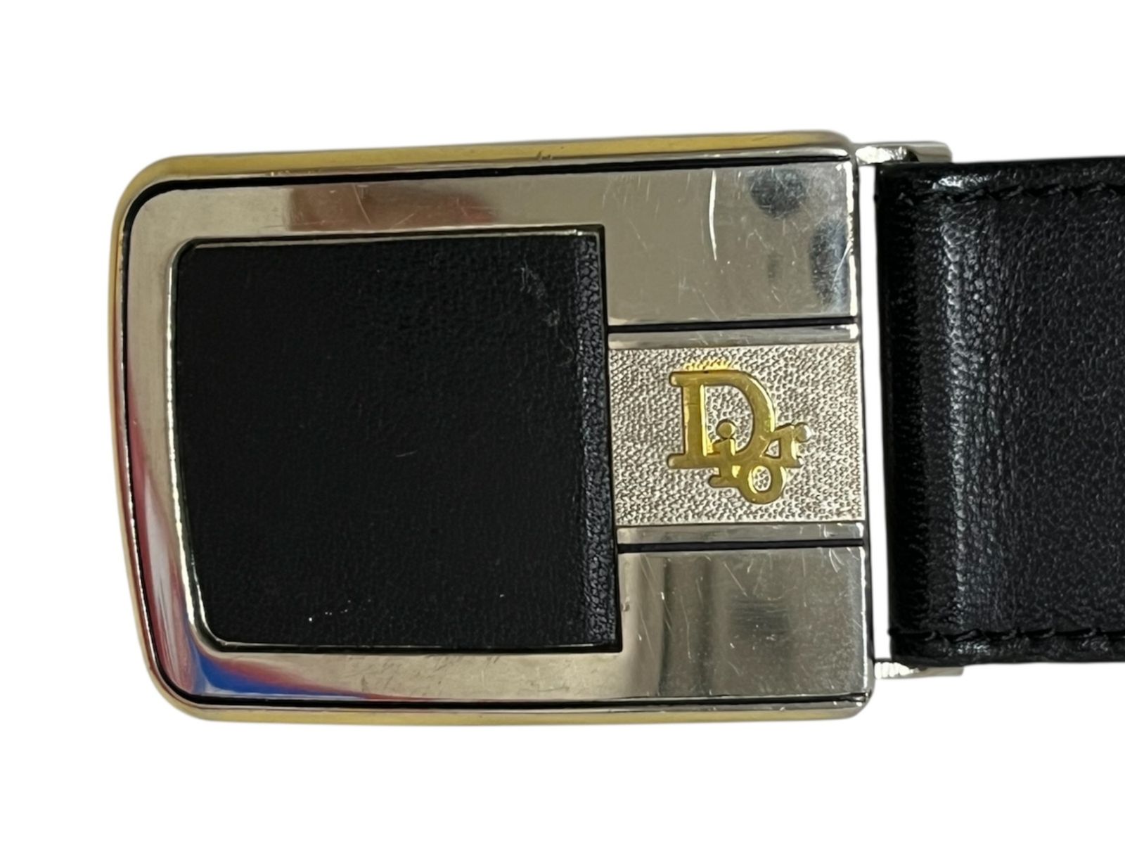 Dior ゴールドバックル ベルト Dior】クリスチャンディオール バックル 金メッキ ゴールド ユニ