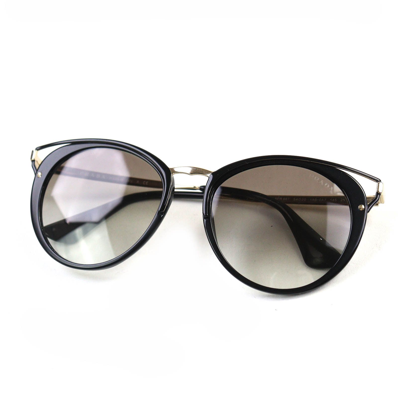 美品】PRADA プラダ サングラス キャットアイ SPR66T ブラック 美品】PRADA プラダ サングラス キャットアイ SPR66T ブラック