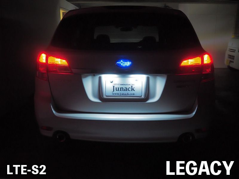 M s レガシィアウトバック BS9 アプライドA-F型 2014.10-2021.03 Junack リア リヤ LEDトランスエンブレム スリムライン ブルー ジュナック パーツ 部品 光る 発光 LTE-S2 要在庫