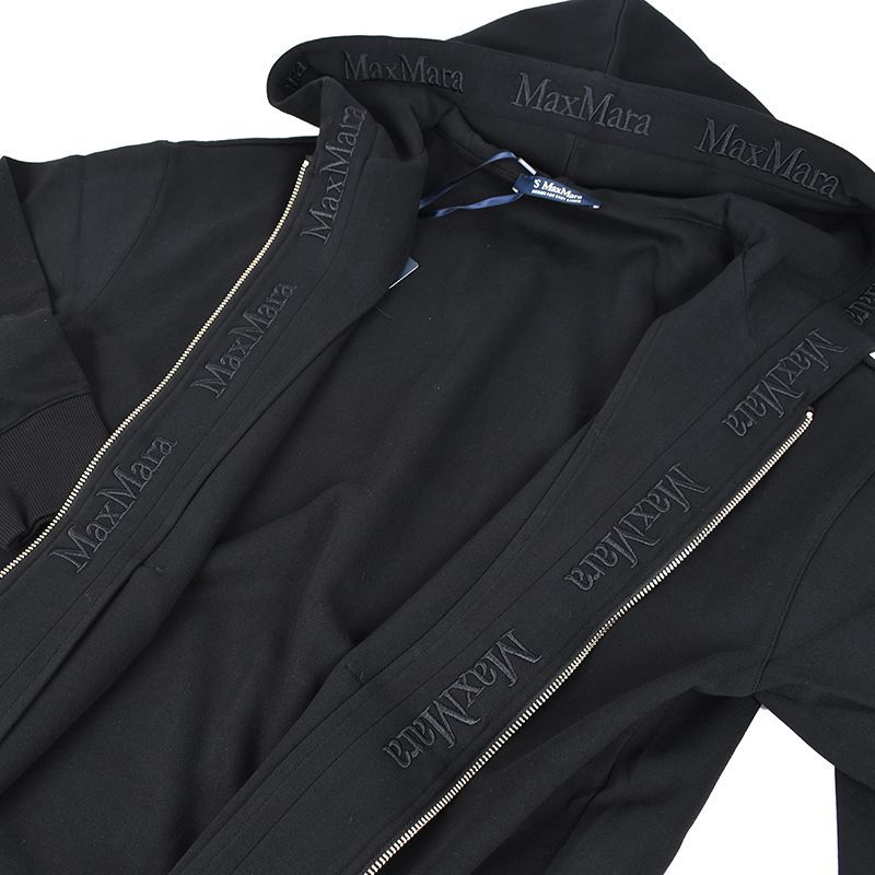 新品同様！MaxMara ブラック フルジップ パーカー S Max Mara エス