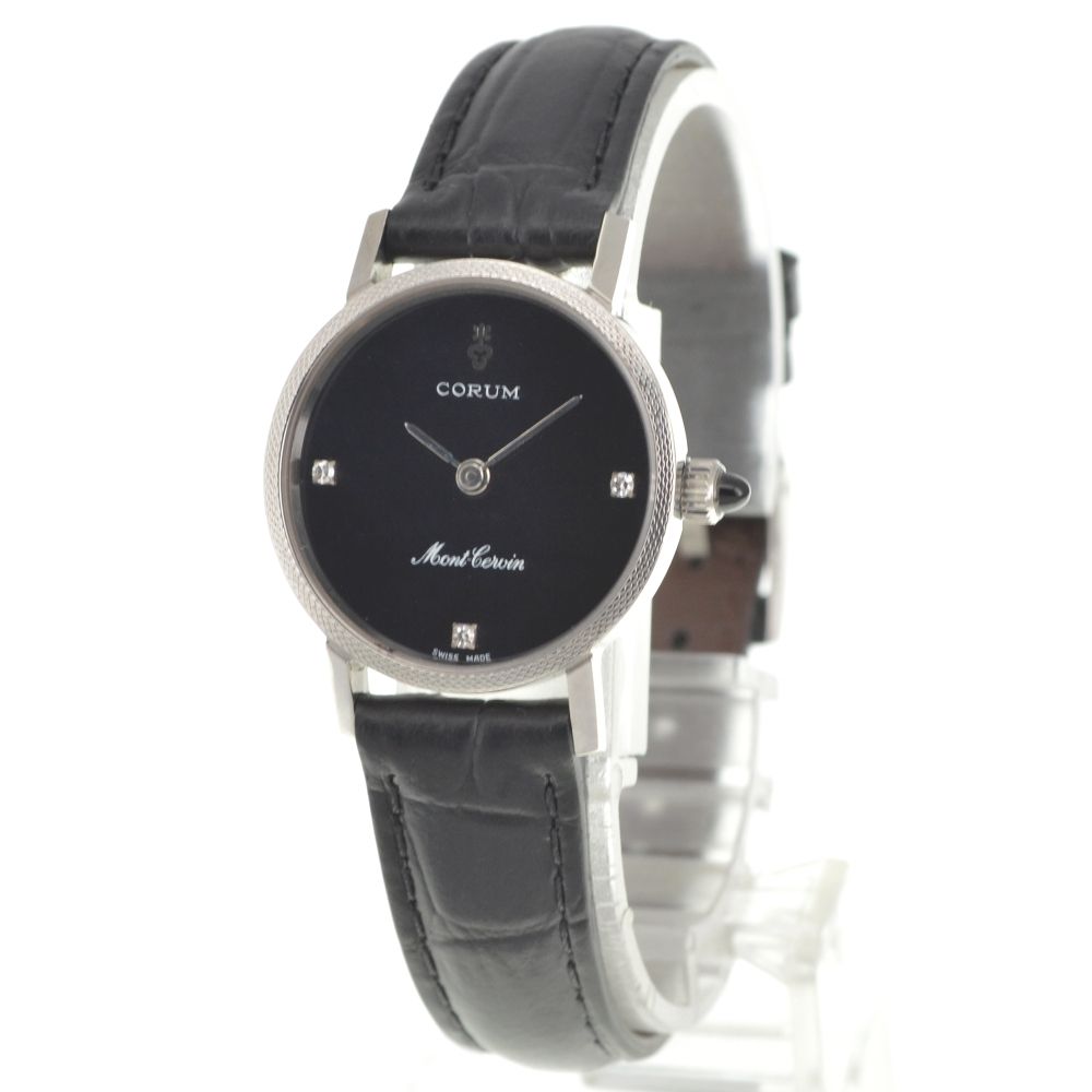 CORUM コルム 腕時計 レディース 3Pダイヤ付 シルバー文字盤 ゴールド