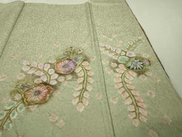 平和屋本店□極上 樋熊哲也 訪問着 辻が花 絞り 手描き 金通し地 逸品