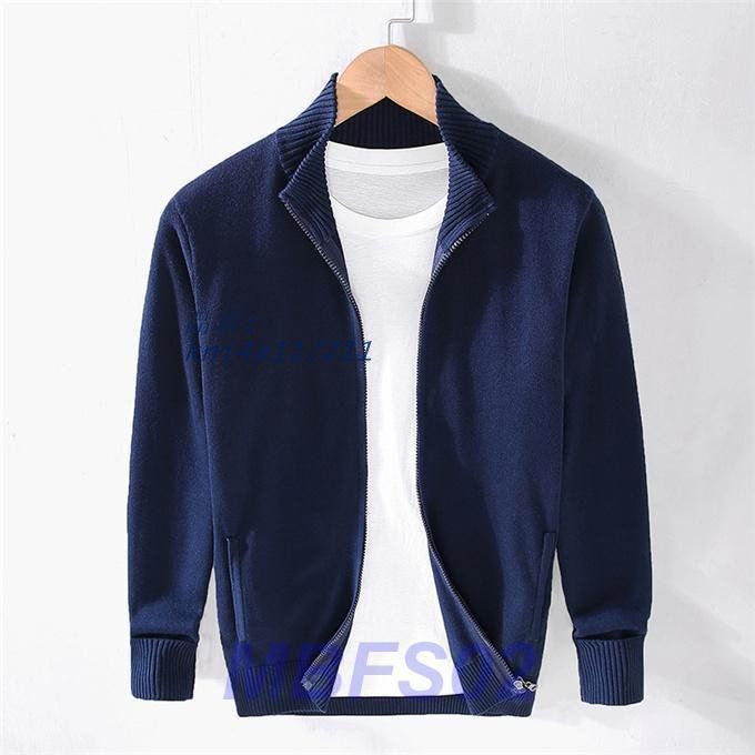 カーディガン メンズ トップス ニットカーディガン 無地 長袖 立ち襟 秋服 ファスナーコットン 前開き ビジネス アウター 事務 ユニセックス kni 4 a 117211