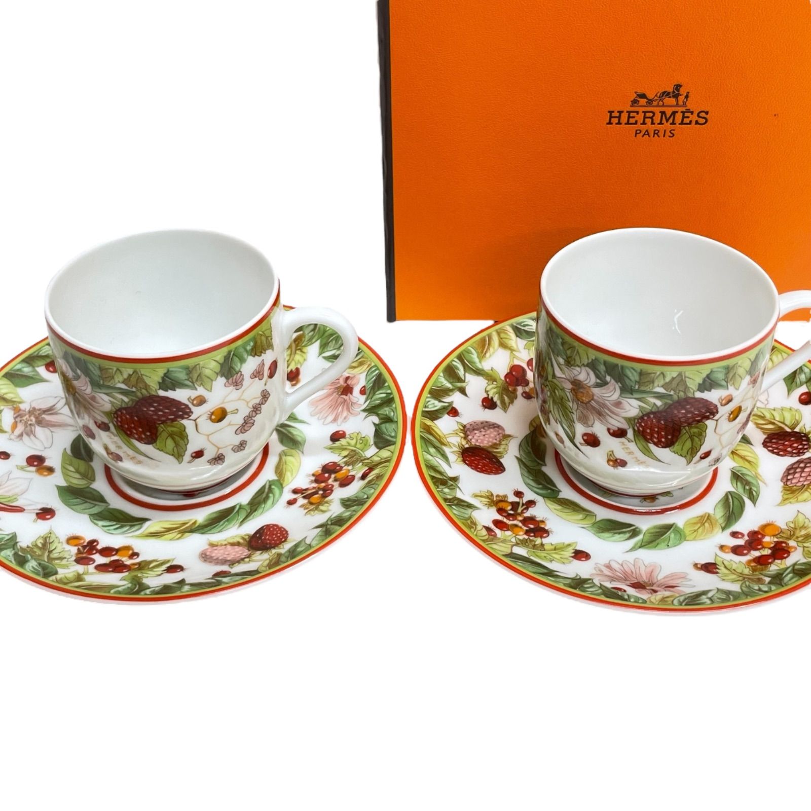 エルメス ピタゴラス デミタスカップ&ソーサー2客極美品 エルメス 