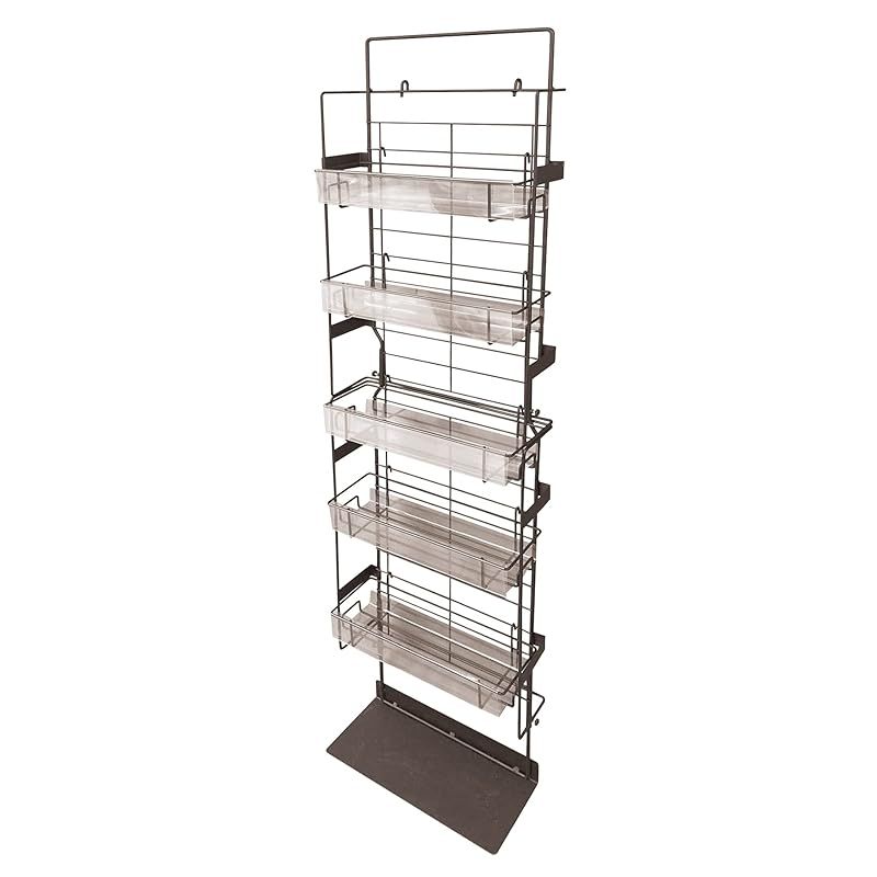 ダイドーハント エンドサイド什器 黒 5段 かご(1個)耐荷重:6ｋｇ ネットカゴ5個付 1