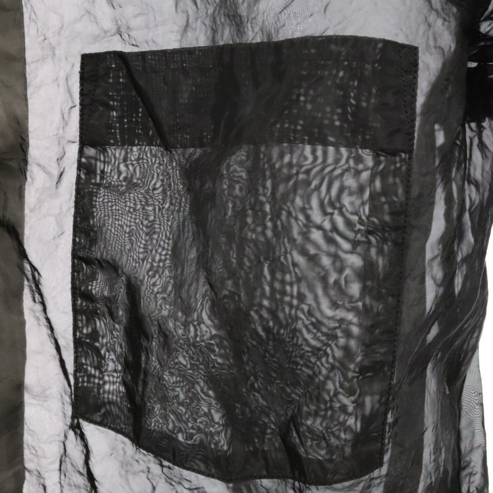 △△ BLACK COMME des GARCONS  ラウンドカラーシアーシャツ　SIZE M 1F-B023 ブラック やや傷や汚れあり △△BLACK COMME des GARCONS ラウンドカラーシアーシャツ SIZE