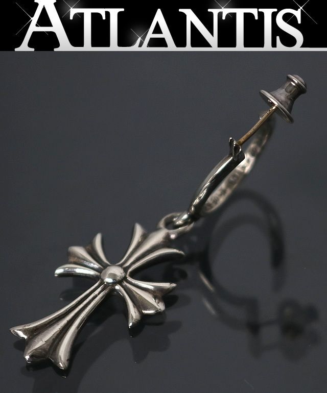 CHROME HEARTS 銀座店 クロムハーツ タイニー CHクロス フープ ピアス メンズ シルバー SV925 100465