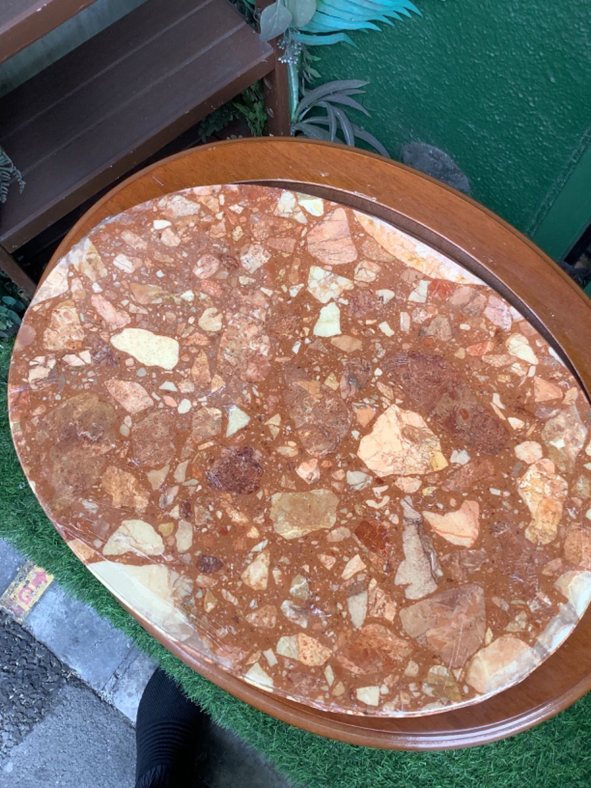 大理石 ルイタリア製 大理石天板 木製 猫脚 コーナー サイド テーブル