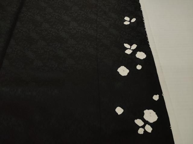 平和屋着物○訪問着 辻が花 総絞り 花唐草文 黒地 正絹 逸品