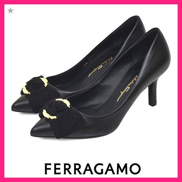 SalvatoreFerragamo フラワーヒール ヴァラリボン パンプス SalvatoreFerragamo フラワーヒール ヴァラリボン パンプス