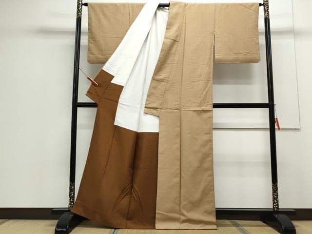 平和屋着物○結城紬 色無地 白茶色 正絹 逸品 CAAS9257th - メルカリ