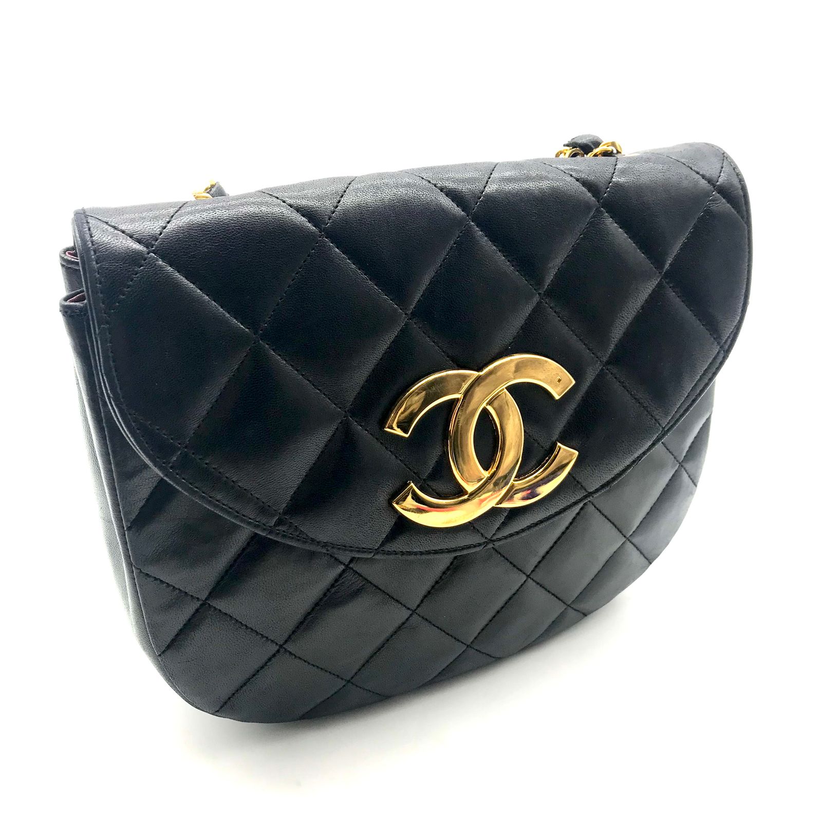 CHANEL シャネル デカココ ラムスキン マトラッセ チェーン ショルダー