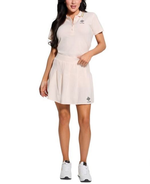 【送料無料】 ゲス レディース スカート ボトムス Women's Suzanne Pleated Pull-On Tennis Skirt Peach Cream