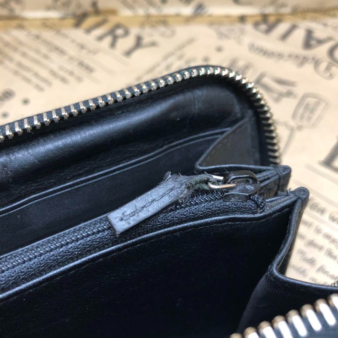 グッチ 長財布 ラウンド シマレザー マイクロGG 黒 SG3369B - メルカリ