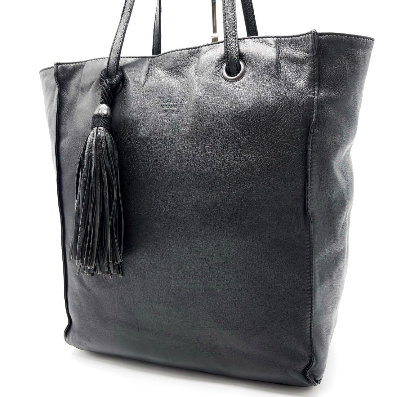 ✨良品✨ PRADA プラダ トートバッグ ハンドバッグ ロゴ型押し 