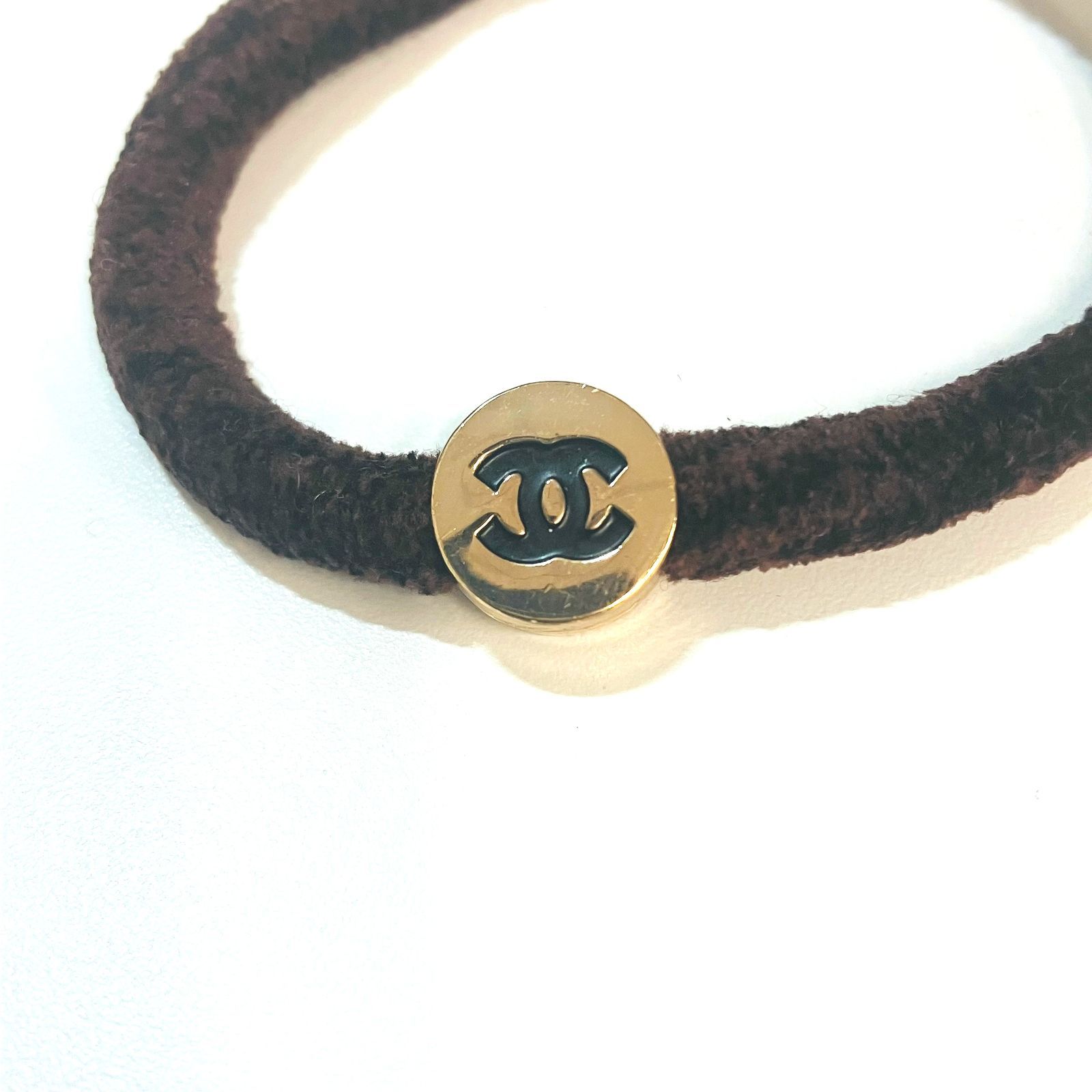 CHANEL シャネル COCOマーク ヘアゴム ブラウン X2085