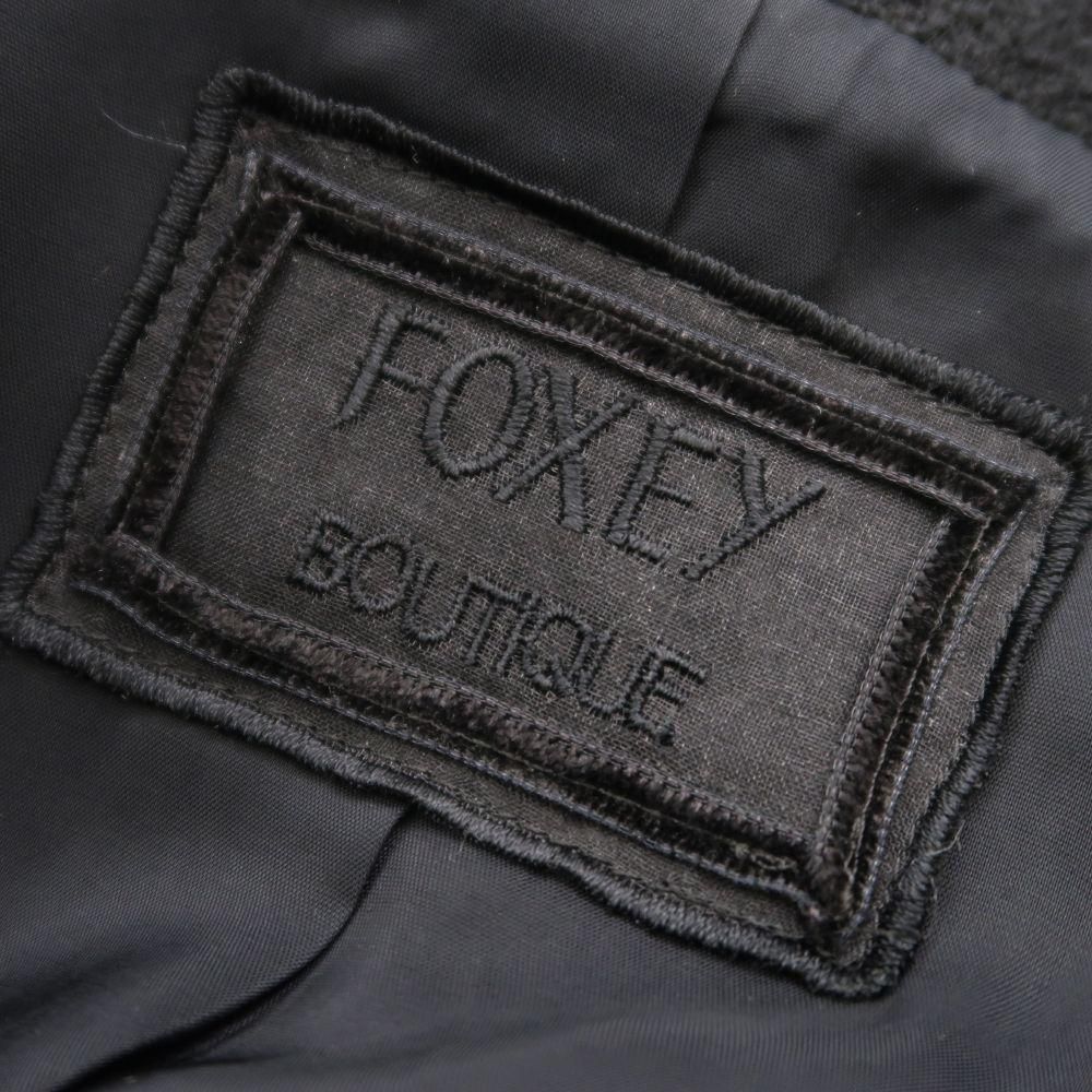 フォクシーブティック ツイード フリンジ ジャケット ボレロ 38 FOXEY BOUTIQUE - フォクシーブティック ツイード フリンジ