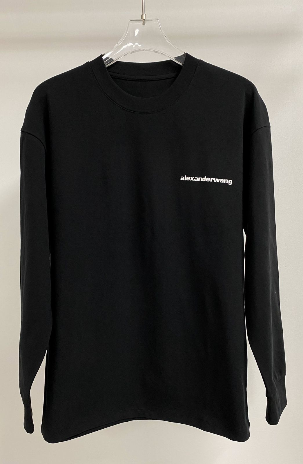 Alexanderwang Fashion シンプルなスモールロゴプリント長袖Tシャツ