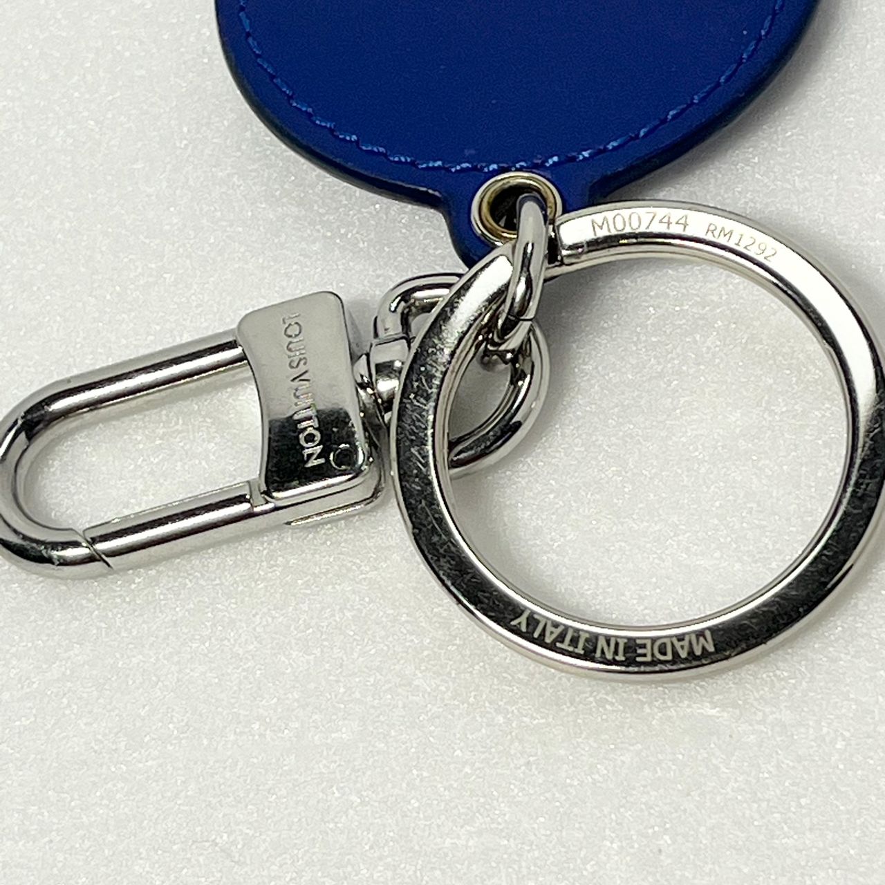 LouisVuitton　ルイ・ヴィトン 　ポルトクレ　LV　パデッドサークル　レザー　ステンレス　ブルー　シルバー金具　M00744　ブランド小物　 アクセサリー　キーリング　キーホルダー　キーケース　キーフック　メンズ　ユニセックス【Y51532T】