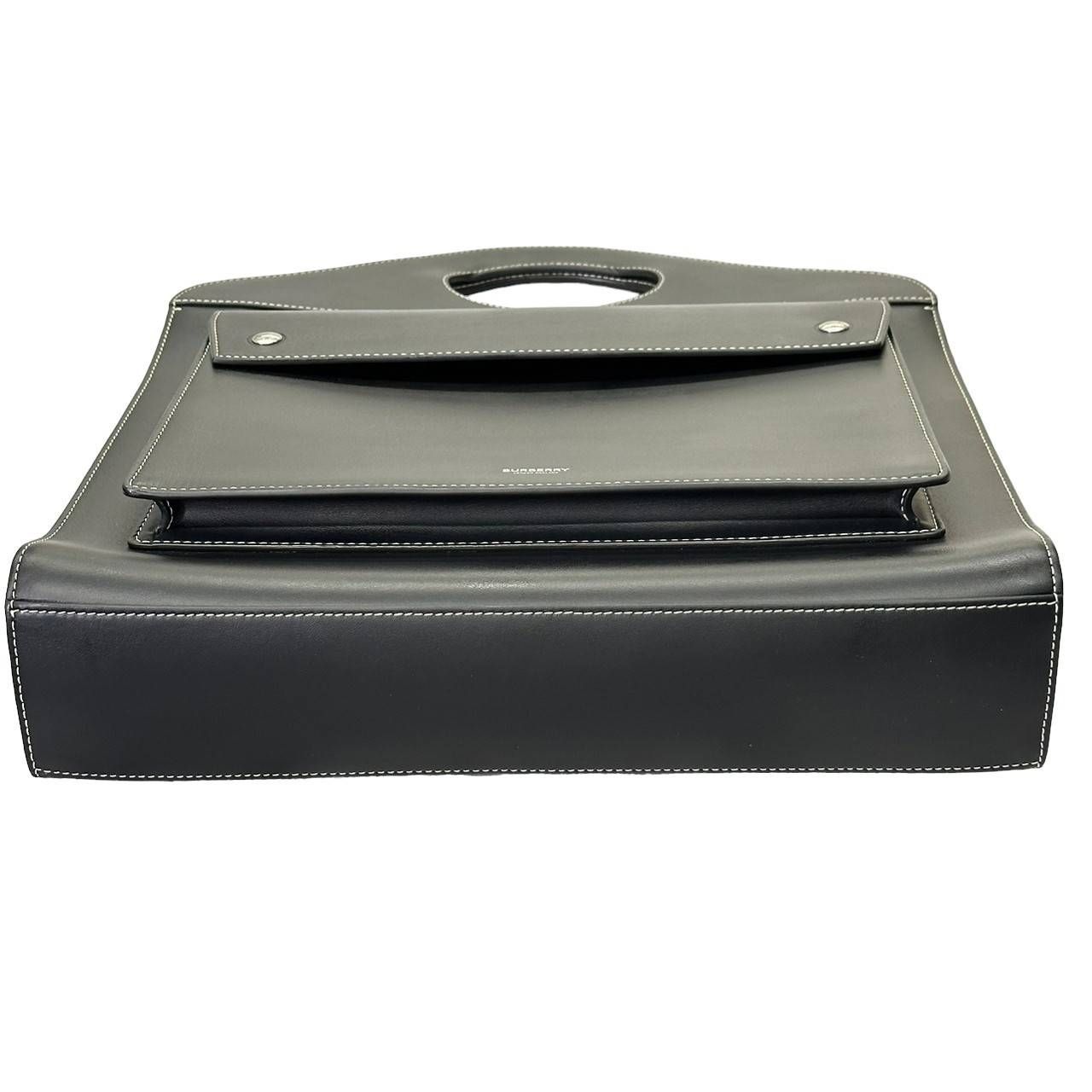 BURBERRY バーバリー ミニツートン レザー ハンドバッグ ブラック BURBERRY バーバリー ミニツートン レザー ハンドバッグ ブラック