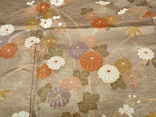 平和の象徴商品 平和屋着物○訪問着 駒刺繍 草花文 金彩 三越扱い 正絹 逸品