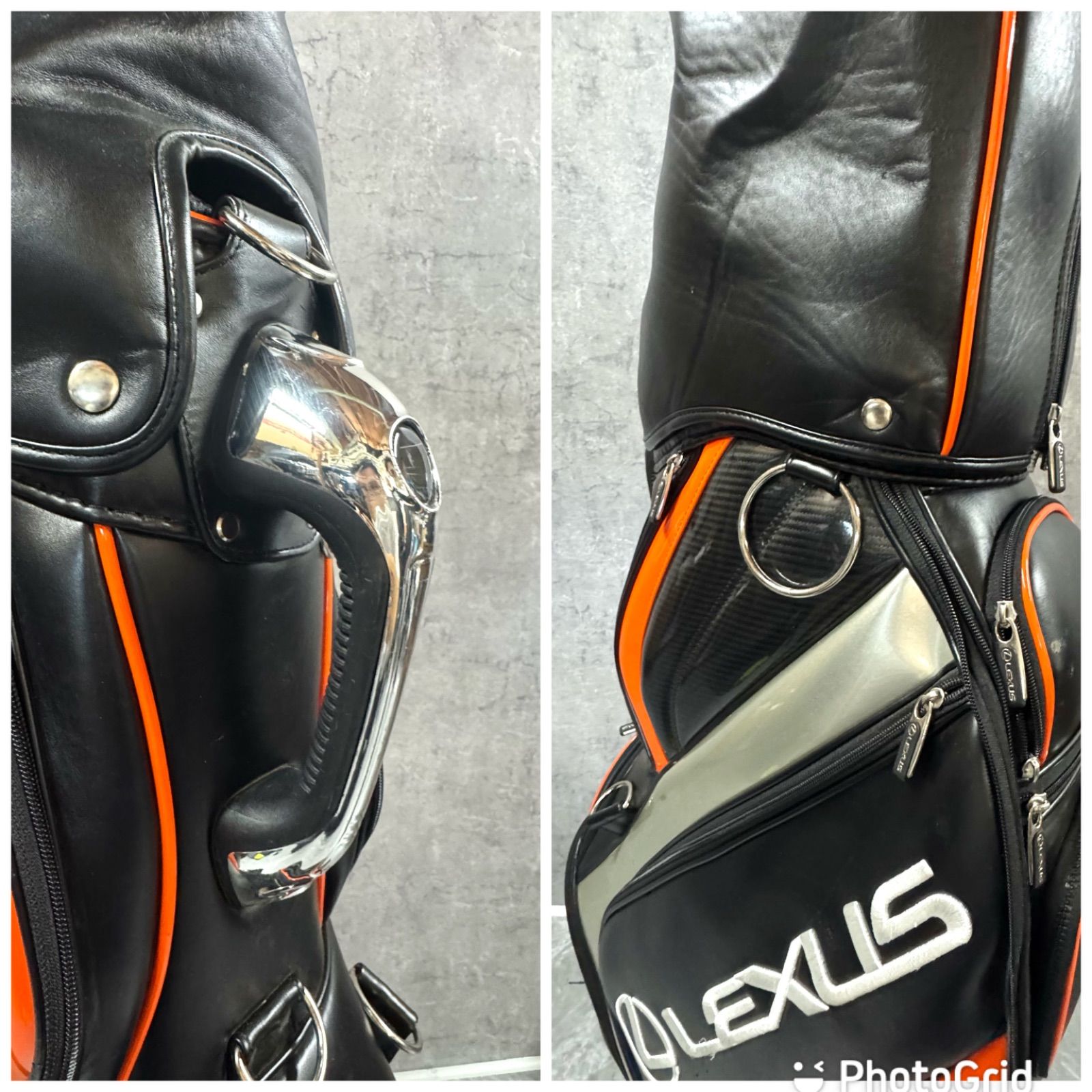 訳アリ】ゴルフバック キャディバック ブラック/オレンジ メンズ