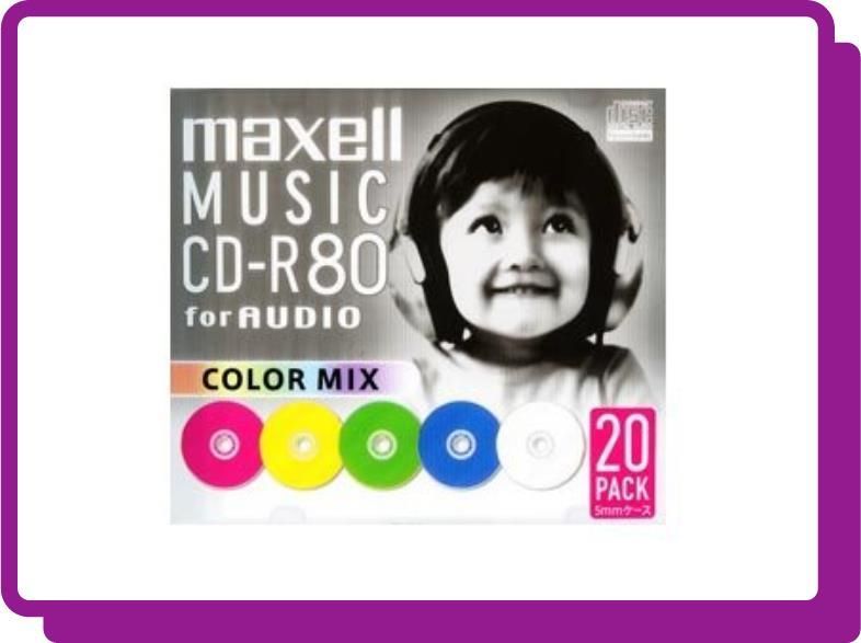 20枚 マクセル(maxell) 音楽用 CD-R 80分 カラーミックス 20枚