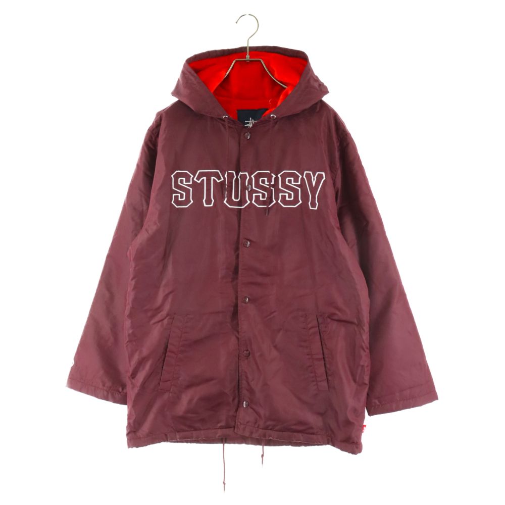 STUSSY (ステューシー) ロゴ刺繍 ナイロンフーデットジャケット
