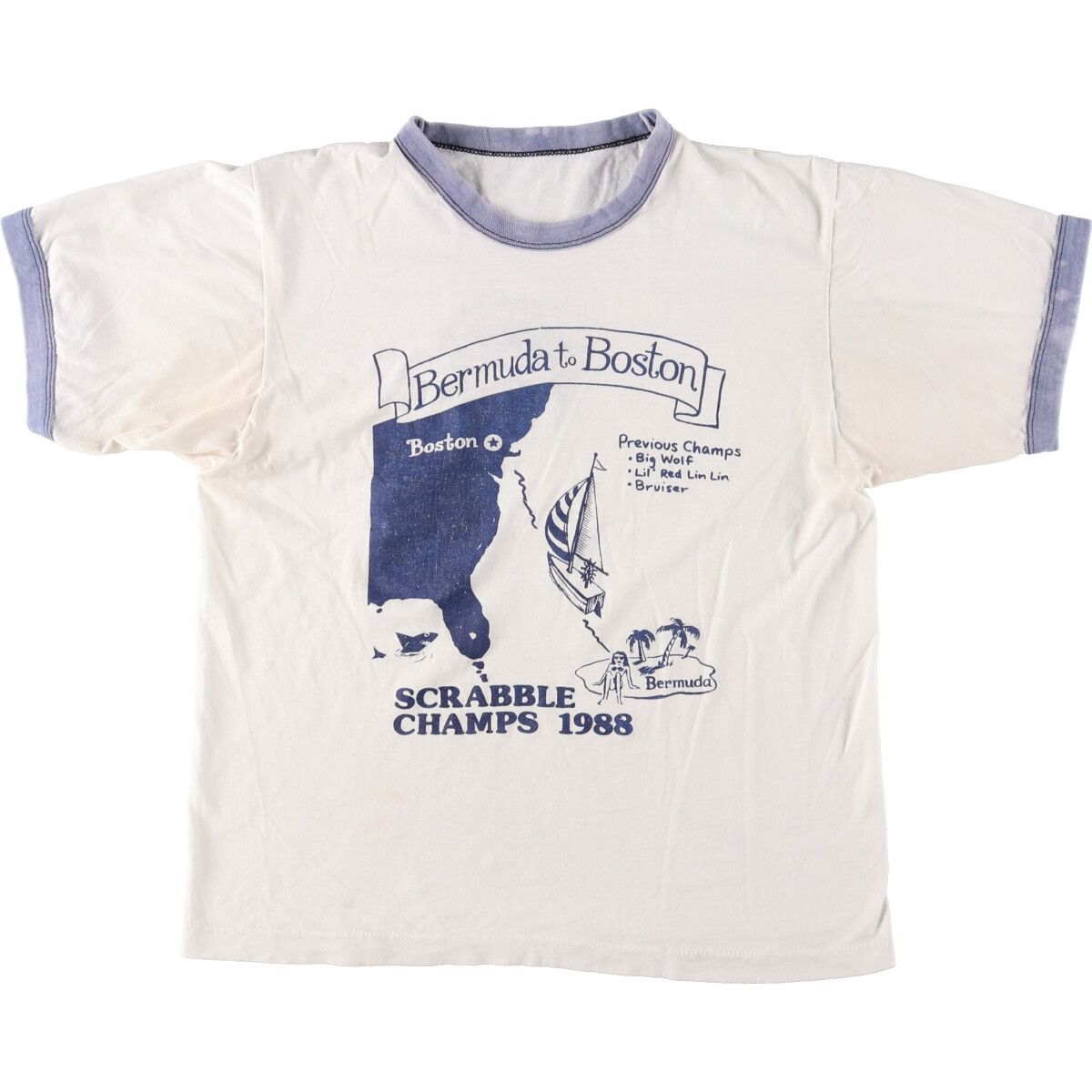 古着 80年代 リンガープリントTシャツ メンズS ヴィンテージ /eaa427819 【中古】/eaa427819