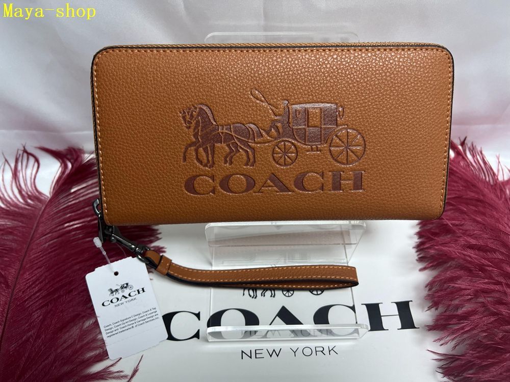 コーチ COACH 長財布 財布  エンボスド レザー ロング ジップアラウンド ウォレット 馬車 ホース アンド キャリッジ プレゼント クリスマス 贈り物 吉日 ギフト 財布 レディース 新品未使用 ファッション B152 C3548 11