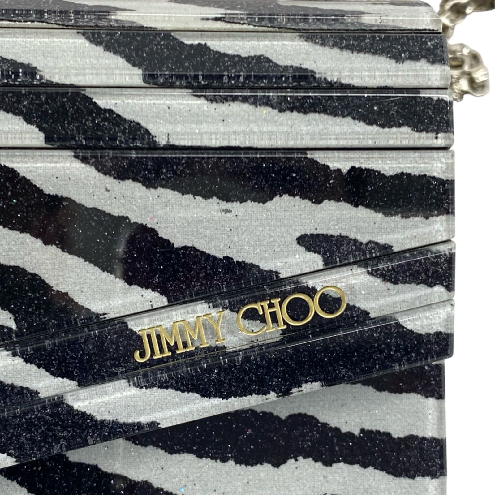 ジミーチュウ JIMMY CHOO アクリル ゼブラ キャンディ クラッチバッグ 