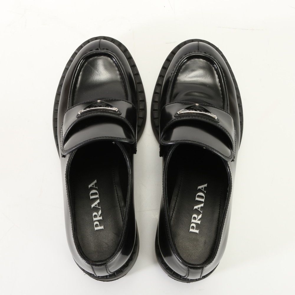 極美品 現行品 プラダ チョコレート パテントレザー ローファー 36 1/2 