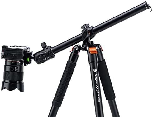 ♥ Fotopro 160CM俯瞰三脚カメラ三脚水平360三脚ボールヘッド付きポータブル一脚10KG耐荷重クイックリリースプレート旅行や仕事用X-GO HR PROブラック
