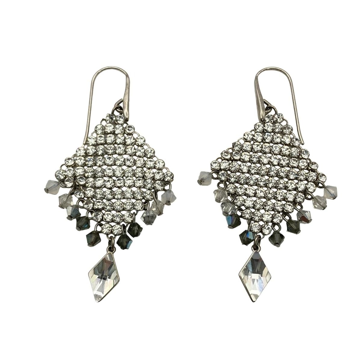 SWAROVSKI スワロフスキー ピアス - シルバー×クリア×白