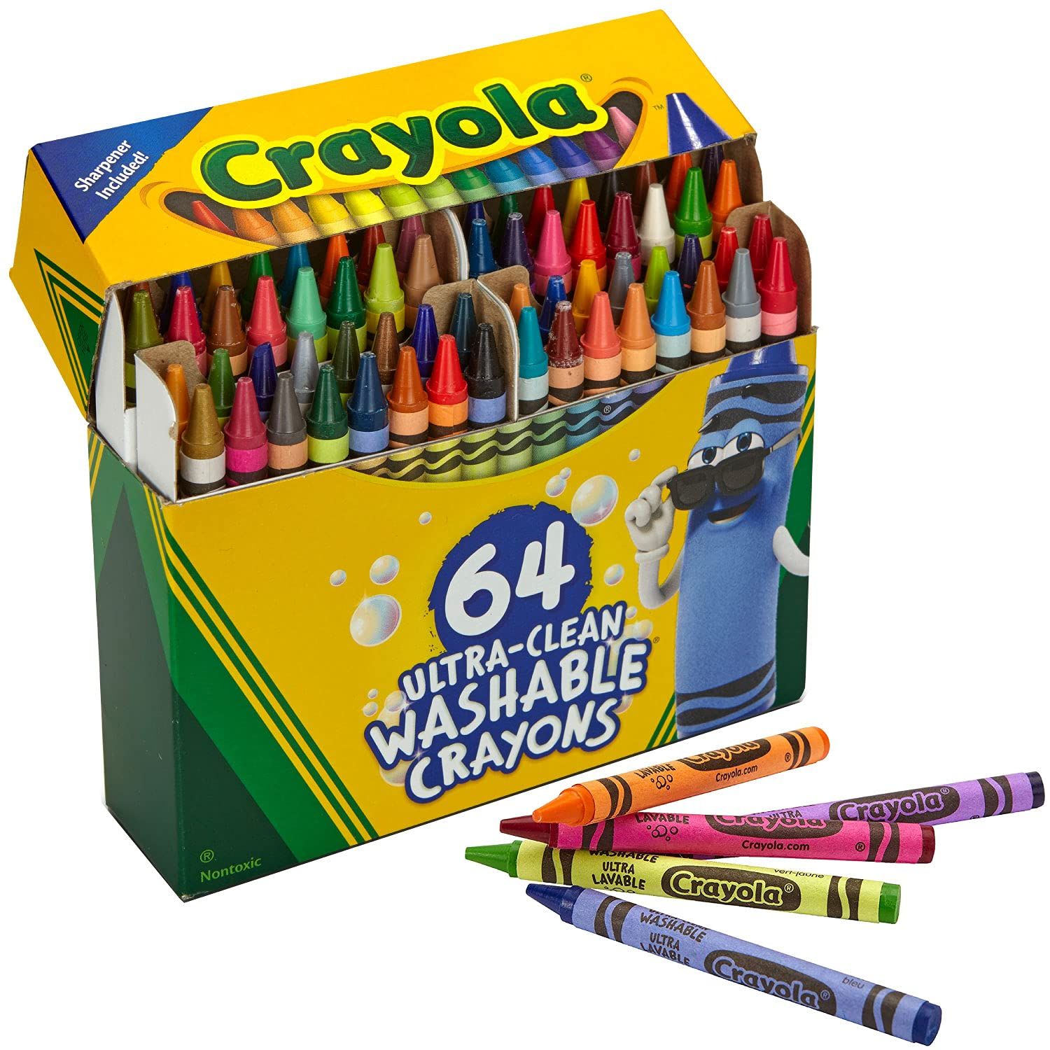数量 Crayola クレヨン クレヨラ 64色 クレヨン削り付き 水で落とせる 523287