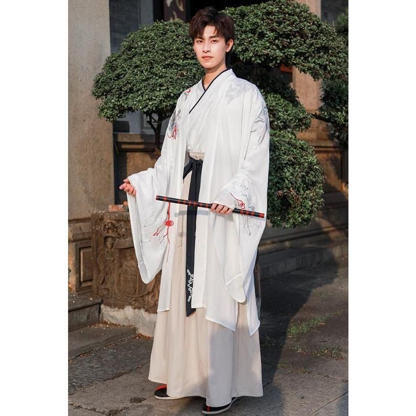 大人男性用中華服 白系チャイナ服